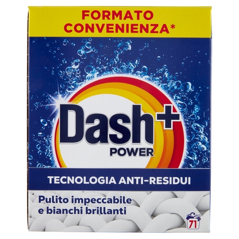 Dash Power Detersivo Lavatrice in Polvere, Tecnologia Anti-Residui, 71 Lavaggi 3550 g